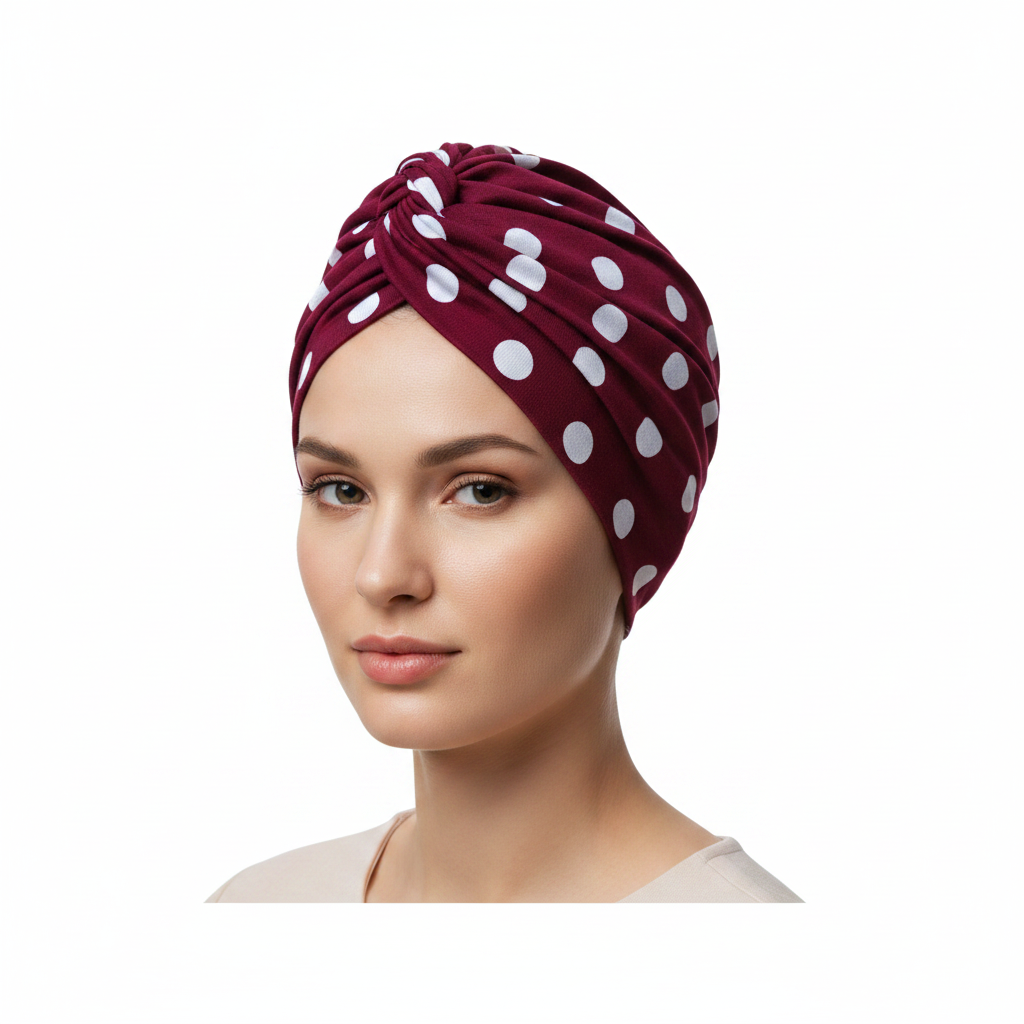 Flora twist bordo groszek