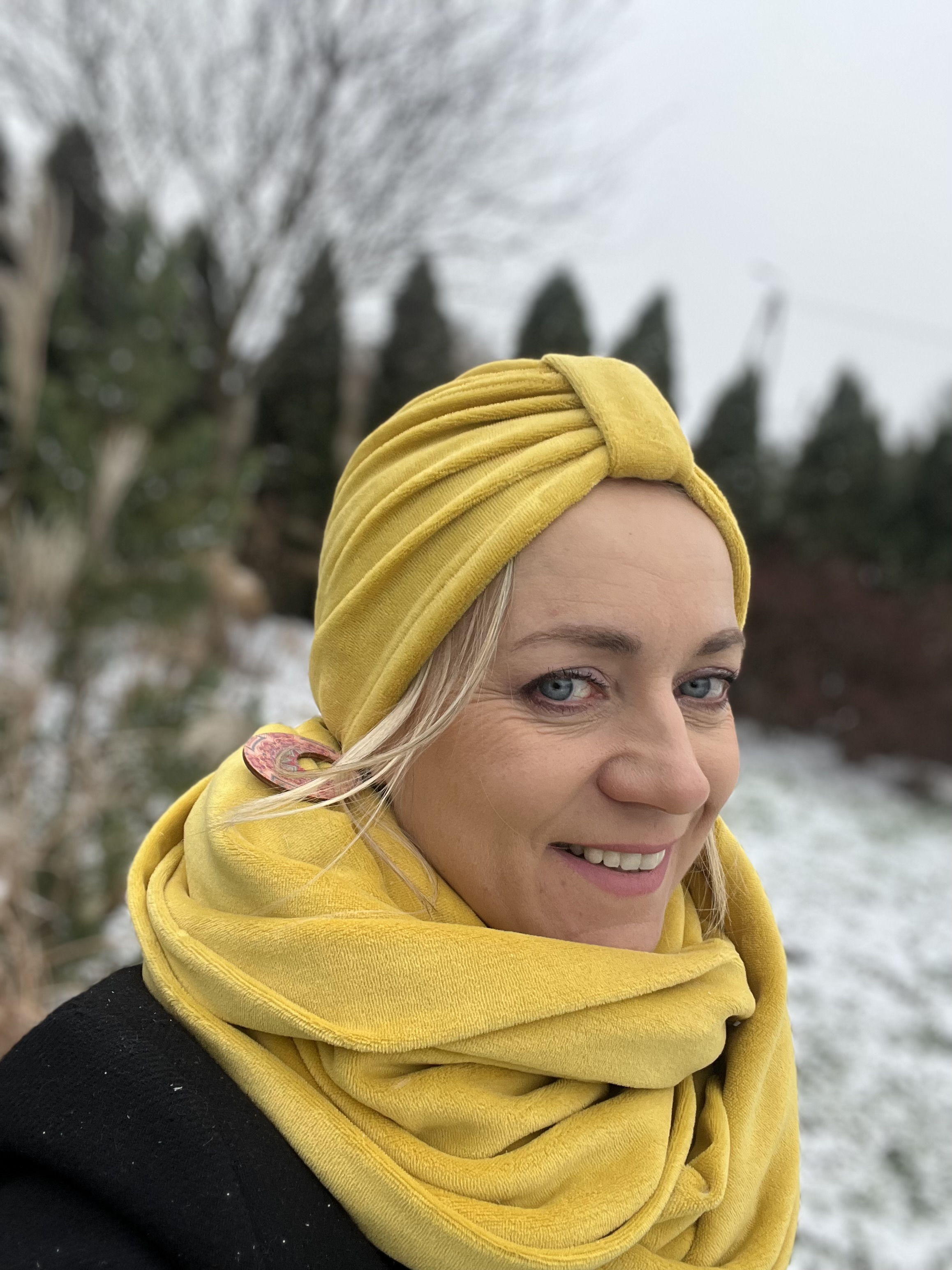 Komplet turban Emma i komin z weluru wr-134 - 3