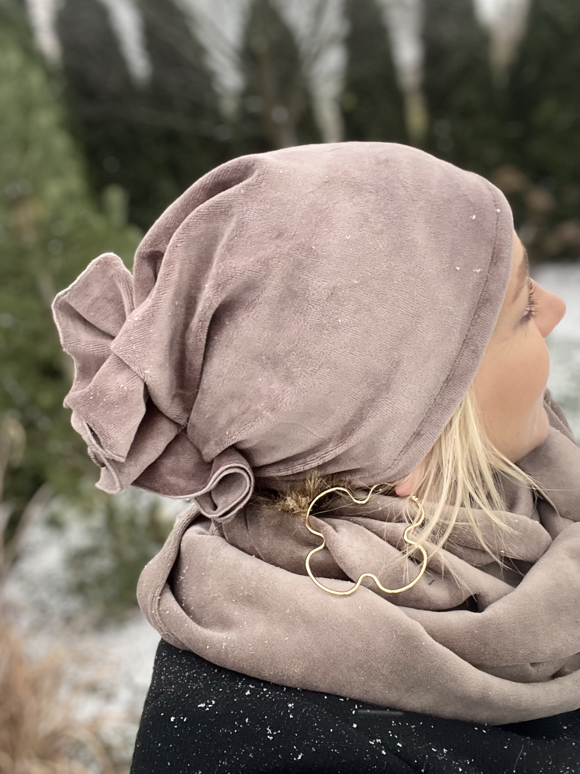 Komplet turban Luba i komin z weluru wr-26 - 2